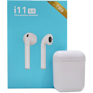                       Lionix TWS i11 5.0 Wireless Earphone with Portable Charging Case supporting All smart phones and Android phones with Sensor (White)                                              