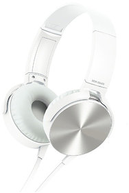 Mettle XB450 Wired Headphone With Mic (White, Over the Ear)