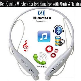 Crystal Digital Hbs-730 Wireless Bluetooth Headset Ultra Light Weight Neck-band Design Headphone (White)