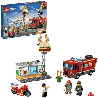 City Burger Bar Fire Rescue Building Blocks for Kids (327 Pcs)