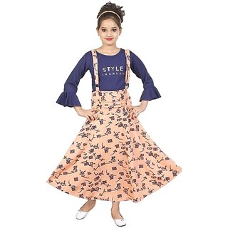 Full Length Casual Dungree Dress  For Girls