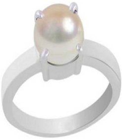 CEYLONMINE-Designer Sterling Silver Ring Pearl Gemstone 2.00 Ratti