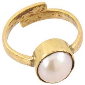CEYOLNMINE-Natural 2.00  Ratti Pearl Gemstone Gold Plating Ring