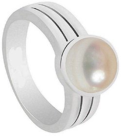 CEYLONMINE-Pearl Stone Sterling Silver Ring Original And Certifed Gemstone 3.00 Ratti