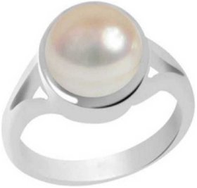 CEYLONMINE-Natural 3.00 Ratti Pearl Stone Sterling Silver Ring For Men&Women