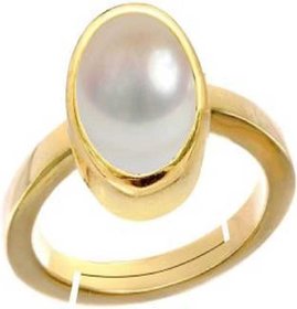 CEYLONMINE-2.00 Ratti Pearl Gemstone Gold Plating Ring