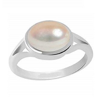 CEYLONMINE -natural 2.00 ratti Pearl stone ring original gemstone moti silver ring for unisex