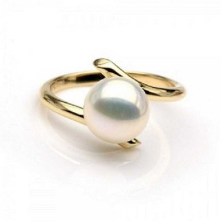                       CEYLONMINE-Natural 2.00 Ratti Pearl Stone Gold Plating Ring For Men&Women                                              