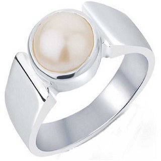 CEYLONMINE-Sterling Silver Ring Pearl Gemstone Best Quailty 3.00 Ratti  Designer Ring