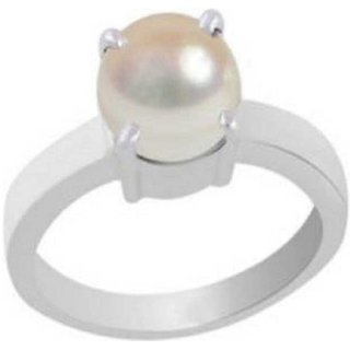                       CEYLONMINE-Original Pearl Gemstone Sterling Silver Ring 2.00 Ratti Designer And For Unisex                                              