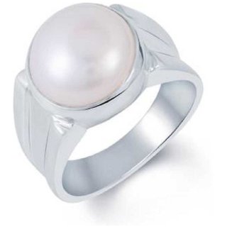                       CEYLONMINE-Pearl Stone 2.00 Ratti Sterling Silver Ring For Unisex                                              