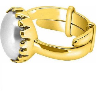                       CEYLONMINE-Gold Plating Ring Pearl Gemstone Best Quailty 2.00 Ratti  Designer Ring                                              