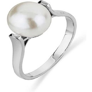                       CEYLONMINE-Original Pearl Gemstone Sterling Silver Ring 2.00 Ratti Designer And For Unisex                                              