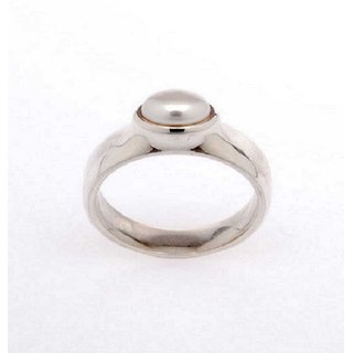                       CEYLONMINE-Natural 2.00 Ratti Pearl Stone Sterling Silver Ring For Men&Women                                              