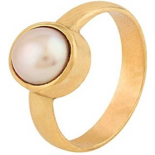                       CEYLONMINE-Best Quilty Pearl Gemstone And Designer Gold Plating Ring 2.00 Ratti                                              