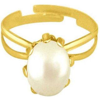                       CEYLONMINE-2.00 Ratti Original stone pearl And Gold Plating Designer Ring                                              