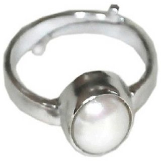                       CEYLONMINE-2.00 Ratti Sterling Silver Pearl Gemstone A+Quailty And Designer Ring Oval Stone Ring                                              