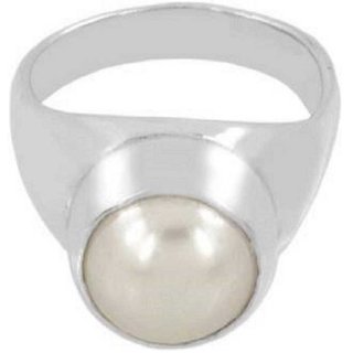                       CEYLONMINE-Peral Stone Sterling Silver Designer Ring Best Quilty Oval Pearl Gemstone 2.00 Ratti                                              