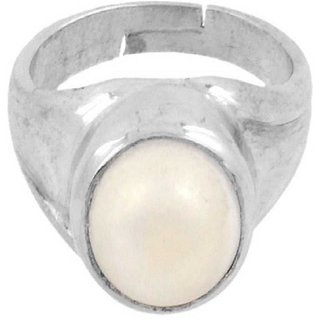                       CEYLONMINE 2.00 Ratti Sterling Silver Pearl Gemstone A+Quailty And Designer Ring Oval Stone Ring                                              
