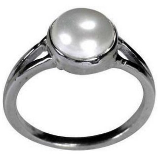                       CEYLONMINE-Designer Sterling Silver Ring Pearl Gemstone 2.00 Ratti                                              