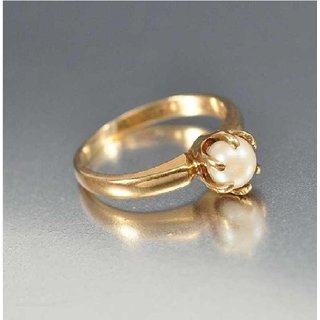                       CEYLONMINE-Pearl Gemstone Best Quilty And Gold Plating Ring 2.00 Ratti                                              