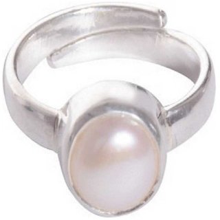                       CEYLONMINE-2.00 Ratti Sterling Silver Pearl Gemstone A+Quailty And Designer Ring Oval Stone Ring                                              