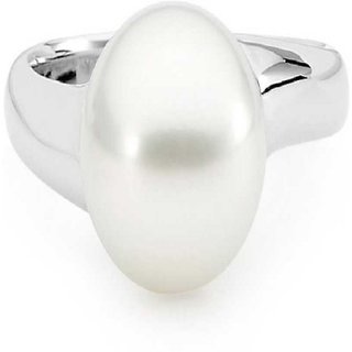                       CEYLONMINE-Natural 2.00 Ratti Pearl Stone Sterling Silver Ring For Men&Women                                              