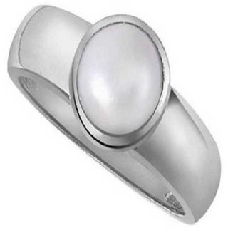                       CEYLONMINE-Designer Sterling Silver Ring Pearl Gemstone 2.00 Ratti                                              