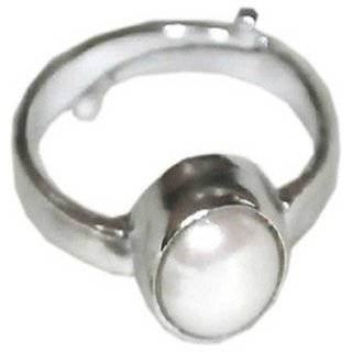                       CEYLONMINE-Natural 2.00 Ratti Pearl Stone Sterling Silver Ring For Men&Women                                              