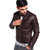 PE Men's Brown Long Sleeve Regular Fit Leather Jacket