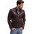PE Men's Brown Long Sleeve Regular Fit Leather Jacket