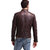 PE Men's Brown Long Sleeve Regular Fit Leather Jacket