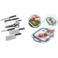 Shopper52 Stainless Steel Kitchen Knife Knives Set with