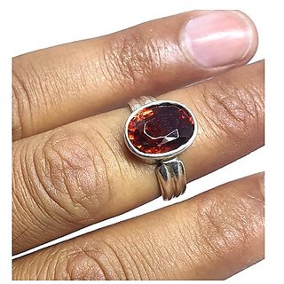 2 Carat Natural  Certified Hessonite Gold Plated Ring by CEYLONMINE