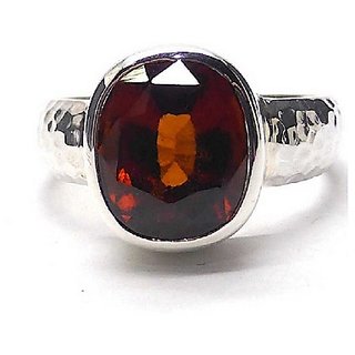 Natural & Unheated Stone 2 Ratti Hessonite Silver Ring by CEYLONMINE