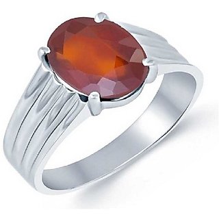                       2.5 Carat Original  Certified Hessonite Silver Ring by CEYLONMINE                                              