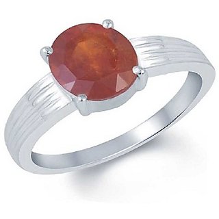                       Hessonite Stone 2.25 Ratti Lab Certified Punchdhatu silver Ring By CEYLONMINE                                              