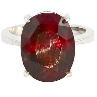                       Certified Hessonite stone 3 Carat Astrological Stone Silver Ring By CEYLONMINE                                              