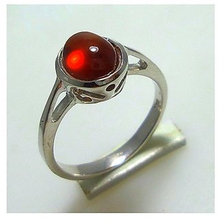                       Hessonite Stone 3 Ratti Adjustable silver Ring for Men & Womenby CEYLONMINE                                              