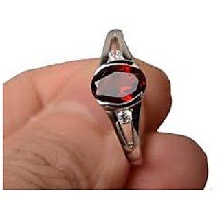                       100% Original Hessonite Stone Lab Certified Stone 3.5 Ratti Silver Ring by CEYLONMINE                                              