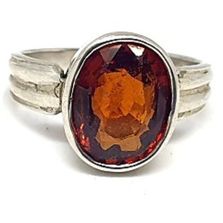                       Natural and Eligent Hessonite 3.5 Carat silver Ring by CEYLONMINE                                              