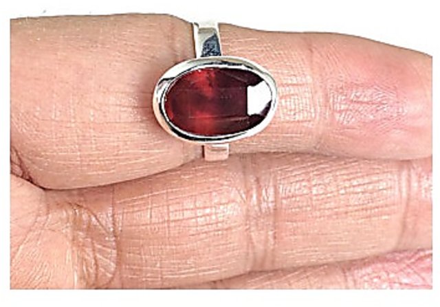 Hessonite hot sale silver ring