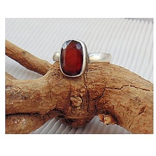                       3.5 Ratti Natural Certified Hessonite Gemstone  Silver Ring by CEYLONMINE                                              