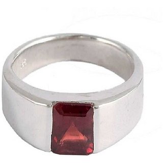                       Hessonite Stone 3.5 Ratti Lab Certified Punchdhatu Silver Ring By CEYLONMINE                                              