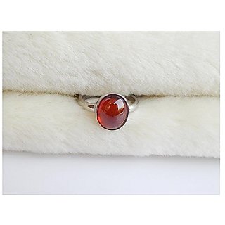                       Natural Hessonite silver Ring 3.5 carat By CEYLONMINE                                              