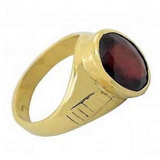                       Hessonite Astrological Stone 3.5 Ratti Certified Gold Plated Ring by CEYLONMINE                                              