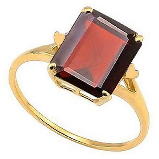                       Hessonite Stone Lab Certified Gold Plated 3.5 Carat Adjustable Ring BY CEYLONMINE                                              