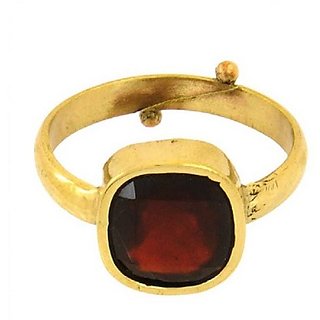                       100 Original Certified Stone 3.5 Carat Hessonite Gold Plated Ring By CEYLONMINE                                              