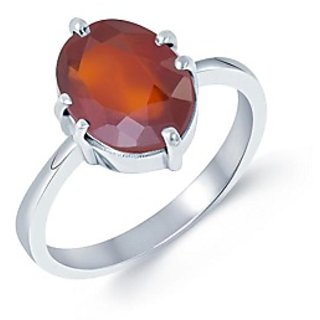                       Certified Hessonite stone 3.5 Carat Astrological Stone silver Ring By CEYLONMINE                                              