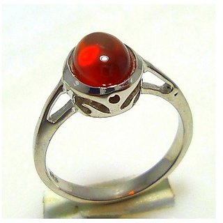                       3.5 Carat 100 Original Certified Stone Hessonite silver Ring By CEYLONMINE                                              